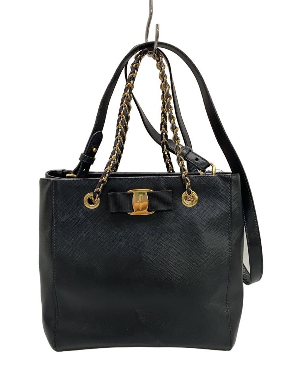 Salvatore Ferragamo Shoulder Bag Leather Black